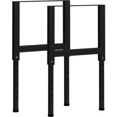 Banchi da lavoro vidaXL Adjustable Work Bench Frames 2 pcs Metal 21.7'x(27.2'-37.6' Black