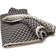 Algodón Egipcio Colchas Ørskov De Cama Zigzag Negro 140 x 260 cm Colcha Blanco, Negro