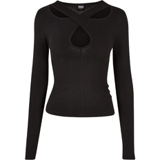 Urban Classics Crossed Cut Out Long Sleeve T-shirt - Black