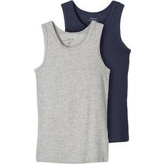 Name It Azul Camisetas de tirantes Name It Tank Top 2-pack - Grey Melange (13208843)