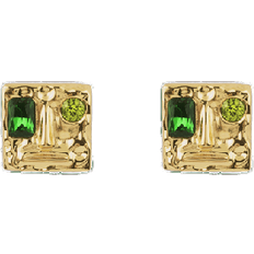 House of Vincent The Fool Earrings - Gold/Green