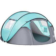 Camping & Outdoor OutSunny 4 Person Camping Tent Pop-up Design w/ Mesh Vents for Hiking