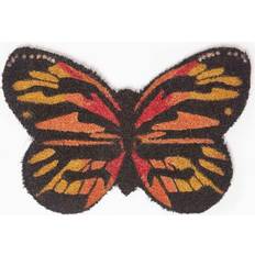 Solid Colours Entrance Mats Homescapes Butterfly Coir Doormat Black, Orange