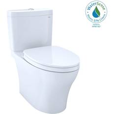 Toilets Toto Cotton Dual Flush Elongated Standard Height 2-piece WaterSense Toilet 12-in Rough-In Size (Ada Compliant) in White MS446124CEMGN-01