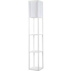 MiniSun Wooden Shelving Unit White Floor Lamp 160cm