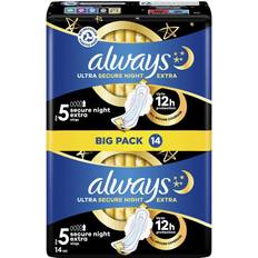 Always Ultra Sanitary Towels Secure Night Extra Wings 14-pack
