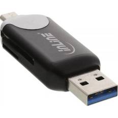 Lettori di Schede di Memoria InLine 66779C, MicroSD (TransFlash) SD, SDXC, USB Micro-USB, Android, Nero