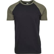 Urban Classics Raglan Contrast T-shirt - Black/Olive