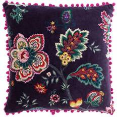 Fløjl Dunpuder Paoletti Palampur Floral Printed Pom Pom Dunpude