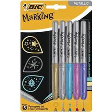 Gold Markers Bic Marking Color Metal Drawing Metallic Colours Pack of 5-Multi color