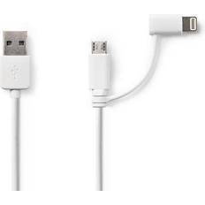 Apple lightning til usb b Nedis 2 1 USB 2.0 han Lightning 8-pin USB Micro B Han 480 Mbps