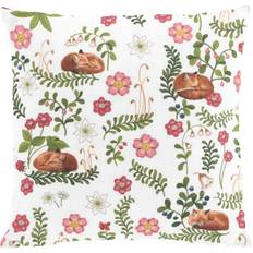 Arvidssons Textil Räv Kuddöverdrag Röd, Rosa, Vit, Grön