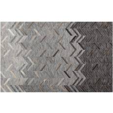 Pelle Tappeti Arkiio Tappeto 140 x 200 cm in Pelle Di Vacchetta Grigia Motivo Geometrico Grigio