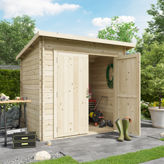 Garden log cabin BillyOh 8x6 Log Cabin Pent Log Garden
