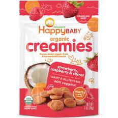 Happy Baby Organics Creamies Freeze-Dried Veggie & Fruit Snacks with Coconut Milk, Strawberry Raspberry