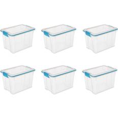 Sterilite 20 Quart Clear Gasket Box with Blue Latches & Gasket