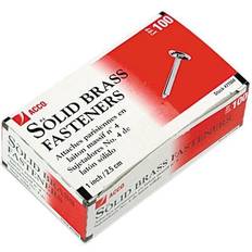 Acco Solid Brass Fasteners, 1" Shank, Brass, 100/Box 71504