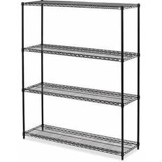 Assortment Boxes Alera All-Purpose Wire Shelving Starter Kit, 4-Shelf, 60 x 18 x 72, Black Anthracite