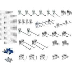 Tool Boards Triton Products 18 Gauge White Steel Square Hole Pegboard w/ 28 pc LocHook Assortment