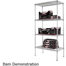 Assortment Boxes Alera Industrial Heavy-Duty Wire Shelving Starter Kit, 4-Shelf, 36w x 18d x 72h,Silver