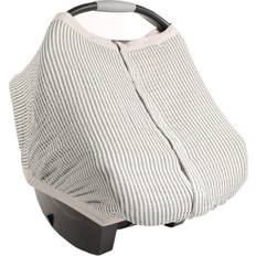 Little Unicorn Cotton Muslin Car Seat Canopy Gray Stripe