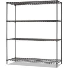 Assortment Boxes Alera All-Purpose Wire Shelving Starter Kit, 4-Shelf, 60 x 24 x 72, Black Anthracite