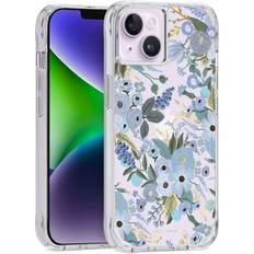 Iphone charger case Case-Mate Rifle Paper Co. iPhone 14 Plus Case [Works with Wireless Charger] [10FT Drop Protection] Cute iPhone Case 6.7" with Floral Pattern, Anti-Scratch Tech, Shockproof Material, Slim Garden Party Blue