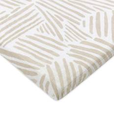 Babyletto Oat Stripe Muslin Bassinet Sheet In Oat Stripe