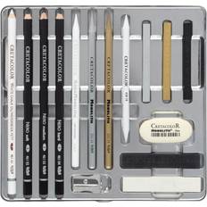 Silver Graphite Pencils Cretacolor The Diamond Box Metallic Drawing 15-Piece Set