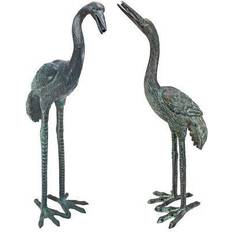 Green Fountains & Garden Ponds Design Toscano Garden Gallery Bronze Statuary Crane Birds Piped Statues Fountain Pond