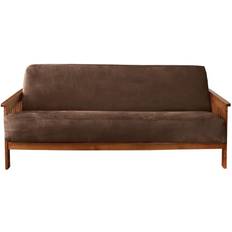 Polyester Loose Sofa Covers Sure Fit Soft Suede Futon Loose Sofa Cover Brown (190.5x137.2)