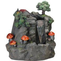 Northlight Solar LED Lighted Mushrooms Water fall Fountain