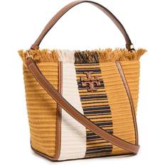 Natural Bucket Bags Tory Burch Small McGraw Woven Stripe Bucket Bag Chutney/Natural OS