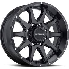 18" - Black Car Rims Raceline Wheels Shift, 18x9 with 6x5.5 and 6x135 Bolt Pattern Satin