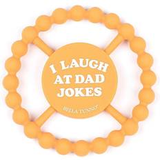 Bella Tunno "i Laugh At Dad Jokes" Teether In Yellow Orange Orange 0-12 Months