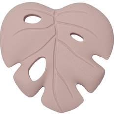 Pink Teething Toys Loulou Lollipop Monstera Leaf Silicone Teether In Pink Pink 3-36 Months