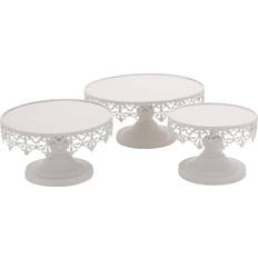 White Candle Holders Litton Lane Grayson 16-in 16-in Round Tray Stand