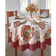 Cloths & Tissues Elrene Home Fashions Holiday Turkey Fall Tablecloth Beige