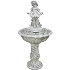 White Fountains & Garden Ponds Design Toscano Abigail Bountiful Apron Cascading Garden Fountain