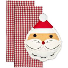 Red Place Mats Design Imports Jolly Santa 3-pc. Pot Holders Place Mat Red