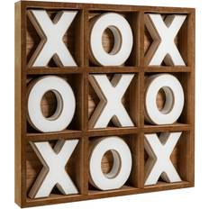 Board game table American Art Decor Tic Tac Toe Game Table Brown