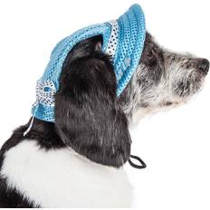 Petlife HT10BLLG Sea Sun UV Protectant Adjustable Fashion Mesh Brimmed Dog Hat
