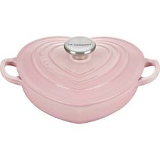 Pink Shallow Casseroles Le Creuset L'Amour Figural Heart with lid 0.31 gal