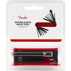 Fender Equipos de Afinación Fender Herramienta Multi-Función para Guitarra y Bajo, 14 Herramientas en 1, Rojo