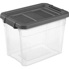 Interior Details Sterilite 30 Quart Clear Stacker Bin Tote Storage Box