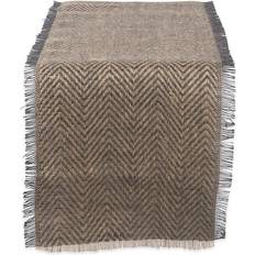 Textiles Design Imports Chevron Jute Tablecloth Gray