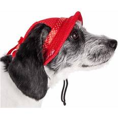 Petlife HT10RDLG Sea Sun UV Protectant Adjustable Fashion Mesh Brimmed Dog Hat