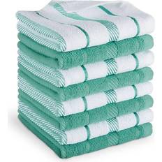 Dishcloths KitchenAid Albany Aqua Sky Dishcloth Green, White, Multicolor