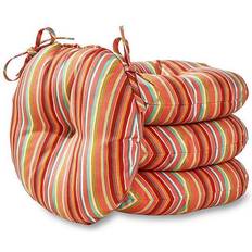 Greendale Home Fashions Watermelon Stripe 15 Round Bistro Seat Chair Cushions Green, Multicolor