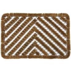 Fringes Entrance Mats Rubber-Cal 10-100-514 Herringbone Brown